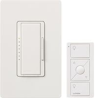 Lutron MRF2-600MTHW-WH Maestro Wireless 600-Watt Multi-Location Dimmer with Controller and Wallplate, White