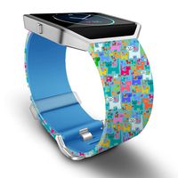 SKYLET for Fitbit Blaze Bands with Frame, Silicone Accessories Replacement Classic Wristbands for Fitbit Blaze Smart Watch (No Tracker)[Pattern 18+ ONE Silver Frame]