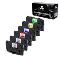 6-Pack IKONG 12mm 1/2 Inch Combo Set Compatible P-Touch TZe-131 TZe-231 TZe-431 TZe-531 TZe-631 TZe-731 Label Tape, 0.47 Inch x 26.2 Feet (12mm x 8m)