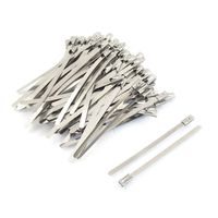 uxcell 100 Pcs 4.6x100mm Stainless Steel PVC Covered Self Locking Cable Ties Wire Strap