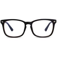 SOJOS Blue Light Blocking Glasses Square Eyeglasses Frame Anti Blue Ray Computer Game Glasses for Women Men Crazy Work SJ5028 with Black Frame/Anti-Blue Light Lens