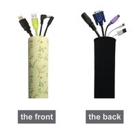 xiaohua Cable Management Sleeves,Neoprene Cord Organizer with Free Nylon for TV USB PC Computer Network Wires (130 inches) DIY by Yourself, Adjustable Black and White Reversible Wire Hider