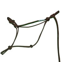 Horse Rope Training Halter - 4 Knot from 1/4" Stiff Polyester Halter Cord - Size Rope Most Trainers Use! Weanling, Yearling, Small, Arab, Standard, Large, and Draft Sizes (Brown, Large)