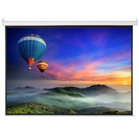 Kshioe Pull Down Manual Widescreen Wall Mounted Projector Screen, No Wrinkles, Without Dents, HD Screen, for Home Theater Office Classroom TV Usage (84 inch 16:9)