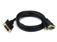 Monoprice 6ft 28AWG DVI-D & USB (A Type) to M1-D (P&D) Cable - Black