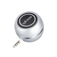 Wireless Mini Speaker with 3.5mm Aux Input Jack, 3W Loud Portable Speaker for iPhone iPod iPad Cellphone Tablet Laptop, with USB Rechargeable Battery, Gift Choice for Kids, Silver