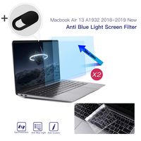 MacBook Air 13 A1932 Screen Protector,Anti Blue Light Screen Filter, Screen Protector for MacBook Air 13 2018 2019 with Touch ID Version & Keyboard Cover and Webcam Cover(2 Pack)