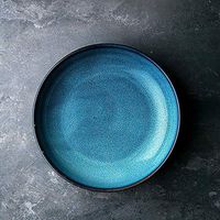 AXZHYX Bowl Ceramic Large Capacity Fruit Salad Pasta Bowl Creative Soup Ramen Bowl Microwave Safe Mix Serve Bowl 9 Inch Blue Hotel Tableware Home Noodles Boiled Fish Soup Bowl (Color : 1pcs)