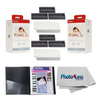 Canon KP-108IN Color Ink and Paper Set x2 + Itoya Art Profolio Original Storage/Display Book (4 x 6, 24 Two-Sided Pages) + Photo4Less Cleaning Cloth