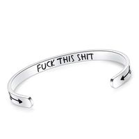 SAM & LORI Inspirational Cuff Bracelet Bangle Motivational Mantra Quote Stainless Steel Engraved Best Friend Sister (F@ck this sht)