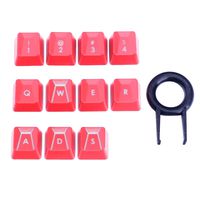 HUYUN Performance Gaming keycaps for Romer-G Switch Logitech G310 G413 G613 G810 K840 G910 Mechanical Keyboard (Red 11 Keys)
