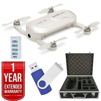 DOBBY Mini Selfie Pocket Drone with 13MP High Definition Camera Bundle with Replacement Battery, 16GB USB 2.0 Flash Drive, Hard-Sided Photographic Equipment Case and 1 Year Extended Warranty
