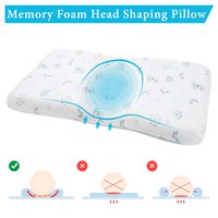 MOKEYDOU Baby Head Shaping Pillow, Memory Foam Infant Sleeping Pillow, Newborn Round Pillow Prevent Flat Head Syndrome for 0-3T Baby Girl & Boy with Washable Cotton Pillow Cover (Giraffe)