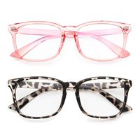 Blue Light Blocking Glasses Anti Eye Strain Minimize Headache UV Blocking Computer Reading Gaming Eyeglasses Frame (2 Pack(Pink& Leopard))
