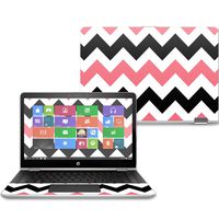 Mightyskins Skin Compatible with Hp Pavilion X360 14" (2017) - Black Pink Chevron | Protective, Durable, and Unique Vinyl Decal Wrap Cover | Easy to Apply, Remove, and Change Styles | Made in The USA