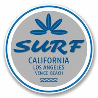2 x 10cm/100mm Surf Los Angeles California USA Sticker Decal Laptop Car Travel Luggage Label Tag #9815