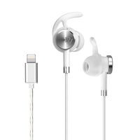 PALOVUE Lightning Earphones with Mircrophone Headphones Earbuds for Sports Workout MFi Certified Noise Isolation Compatible iPhone 11 Pro Max iPhone X/XS Max/XR iPhone 8/P iPhone 7/P NeoFlow (Silver)