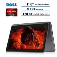 Dell Newest Inspiron 11.6 inch HD LED 2-in-1 touchscreen High performance Laptop | AMD A9-9420e | 8GB DDR4 | 128GB SSD | HDMI | microSD card reader | Windows 10 Home (Renewed)