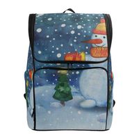 LoveBea Travel Backpack Christmas Tree Snowman LandscapeGym Backpack for Men Large 3D Bookbag