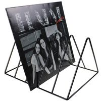 Record-Happy Vinyl Record Storage Holder Stand - Premium Vinyl Coated Metal Wire Rack Holds up to 50 Album Lp's - Simple, Functional and Contemporary Display Concept Design for 12 inch Records