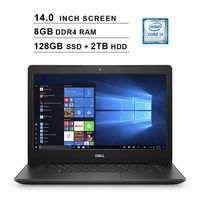 2019 Newest Premium Dell Inspiron 14 3000 Laptop (Intel Core i3-8145U up to 3.9GHz, 8GB DDR4 RAM, 128GB SSD (Boot) + 2TB HDD, Intel UHD 620, WiFi, Bluetooth, HDMI, Windows 10 Home, Black)