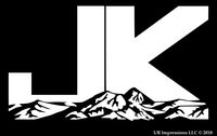UR Impressions JK Mountains Decal Vinyl Sticker Graphics for Jeep Wrangler 4x4 Unlimited Sahara Rubicon Moab Overland Arctic SUV Walls Windows Laptop|White|7.5 X 4.4 Inch|URI482