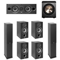 Elac Debut 2.0-7.1 System with 2 F5.2 Floorstanding Speakers, 1 C5.2 Center Speaker, 4 B5.2 Bookshelf Speakers, 1 BIC/Acoustech Platinum Series PL-200 Subwoofer