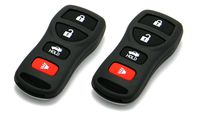 Pair of OEM Electronic 4-Button Key Fob Remotes Compatible With Nissan (FCC ID: KBRASTU15, P/N: 28268-ZB700, 28268-C991C)