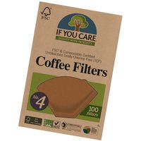 If You Care Unbleached Coffee Filters, 4 Cone, 100 Count. (New Version)