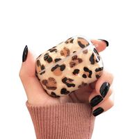 ICI-Rencontrer Creative 3D Magnetic Glitter Shell Design Leopard Pattern Airpods Case Luxury Conch Veins Airpods Accessories Soft Silicone Skin Anti-scratch Protective Charging Case