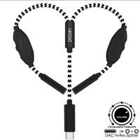 DISDIM USB-C to 3.5mm Aux Adapter Cord, 2 in 1 USB Type C to 3.5mm Headphone Audio Jack and Extension Auxiliary Splitter with Control Volume Button Cable Compatible with iPad Pro 2018, Pixel 3/2 /XL
