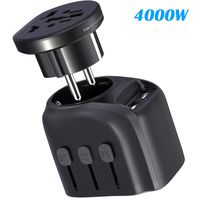 Glamfields travel adapter worldwide all in one international power adapter fast wall Charging cover 200+ countries 100V-250V (EU UK USA AU Plug) (3USB+1Type C) (2500W/4000W/16A)