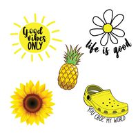 Yellow Stickers Pack of 5, Cute Stickers, Stickers for Water Bottles, Laptop Stickers, Hydro Flask Stickers Ideal for Teen Girl Gifts, Hydro Flask Accessories