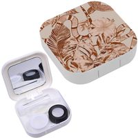Portable Contact Lens Case Box Travel Kit Mirror + Bottle + Tweezers Container Holder [ Fashion Watercolor ]