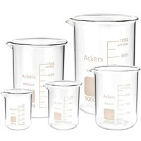 3.3 Boro Griffin Low Form Scientific Glass Beaker Set-50ml,100ml,250ml,500ml,1000 mL (Pack of 5)