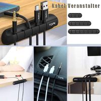 Kadola Durable Silicone Self-Sticking Desktop Data Cable Management Headset Winder Cord Organizer Practical Protector Storage Cable Sleeves