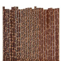 Biodegradable Paper Straws Mix, Animal Print, Giraffe Cheetah Leopard (25)