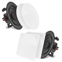10" Ceiling Wall Mount Speakers - Pair of 2-Way Full Range Sound Stereo Speaker Audio System Flush Design w/Electronic Crossover Network 35Hz-20kHz Frequency Response & 250 Watts Peak - Pyle PDIC106