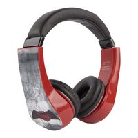 Sakar 021331181572 Batman Kid Safe Over the Ear Headphone w/ Volume Limiter,  Silver and red