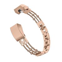 Wearlizer Compatible with for Metal Fitbit Alta Bands for Women Small Fitbit Alta hr Women Metal Replacement Bands Accessories Straps Bracelet Bangle Wrist Bands Small Large (Rose Gold)