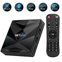 Android TV Box 4GB RAM 64GB ROM, Android 9.0 TV Box Dual-WiFi 2.4GHz/5GHz Bluetooth, Android Box 9.0 RK3318 Quad Core 64 Bits 3D/4K Google TV Box 2019