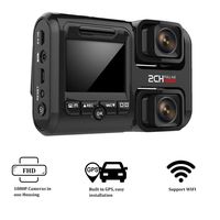 Dual Dash Cam with GPS WiFi, Inside and Outside Car Driving Recorder Full HD 1080P 2" LCD 170° Wide Angle,Sony Sensor, Super Capacitor, Night Vision, G-Sensor, Loop Recording, Motion Detection