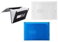 Filexec 50013-4322 Expanding File, Translucent, 13 Pockets, Letter Size, Set of 3, 3 Assorted Colors Black, Blue, Clear
