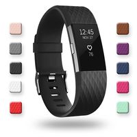 POY Replacement Bands Compatible for Fitbit Charge 2, Special Edition Adjustable Sport Wristbands, Large Black