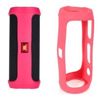 Alltravel Protective case for JBL FLIP4 Waterproof Portable Bluetooth Speaker, Tailor Made Portable Sound Through Design, Easy to go Super Strong Carabiner (Pink)