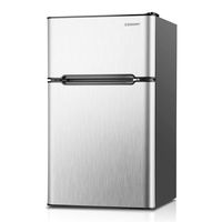 Euhomy Mini Fridge with Freezer, 3.2 Cu Ft 2 Door Upright Compact Refrigerator with Freezer Ideal Food and Drink Storage Mini Refrigerator for Home, Kitchen, Dorm, Apartment And Office.