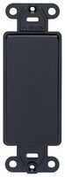 Leviton 80414-E Decora plastic adapter plate, Blank - No hole, with-ears, and two mounting screws. Black