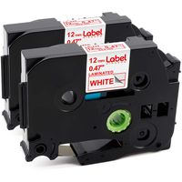 Label KINGDOM Replace PTouch TZe Tapes Red on White TZe-232 TZ-232 Laminated Label Tape 12mm 0.47 Inch Work with PT-D210 PT-D400 PT-9600 PT-2030 Label Maker, 26.2 Feet 8M, 2-Pack