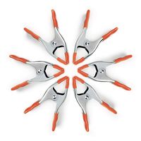 PONY Heavy Duty Spring Clamps Set, 2 inch, Steel made with Protected Rubber Handles and Tips, 6-Pack