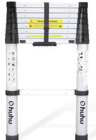 Ohuhu 8.5 FT Aluminum Telescoping Ladder, ONE-Button RETRACTION Extension Ladder, Extendable Ladder with Spring Loaded Locking Mechanism, Collapsible Ladder for Roof Ceiling RV, 330 Pound Capacity